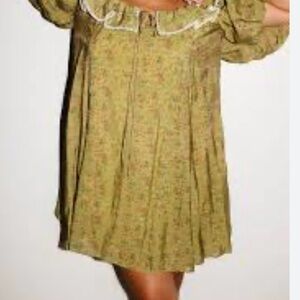 Floral Puff Sleeve Dress L, Zoco